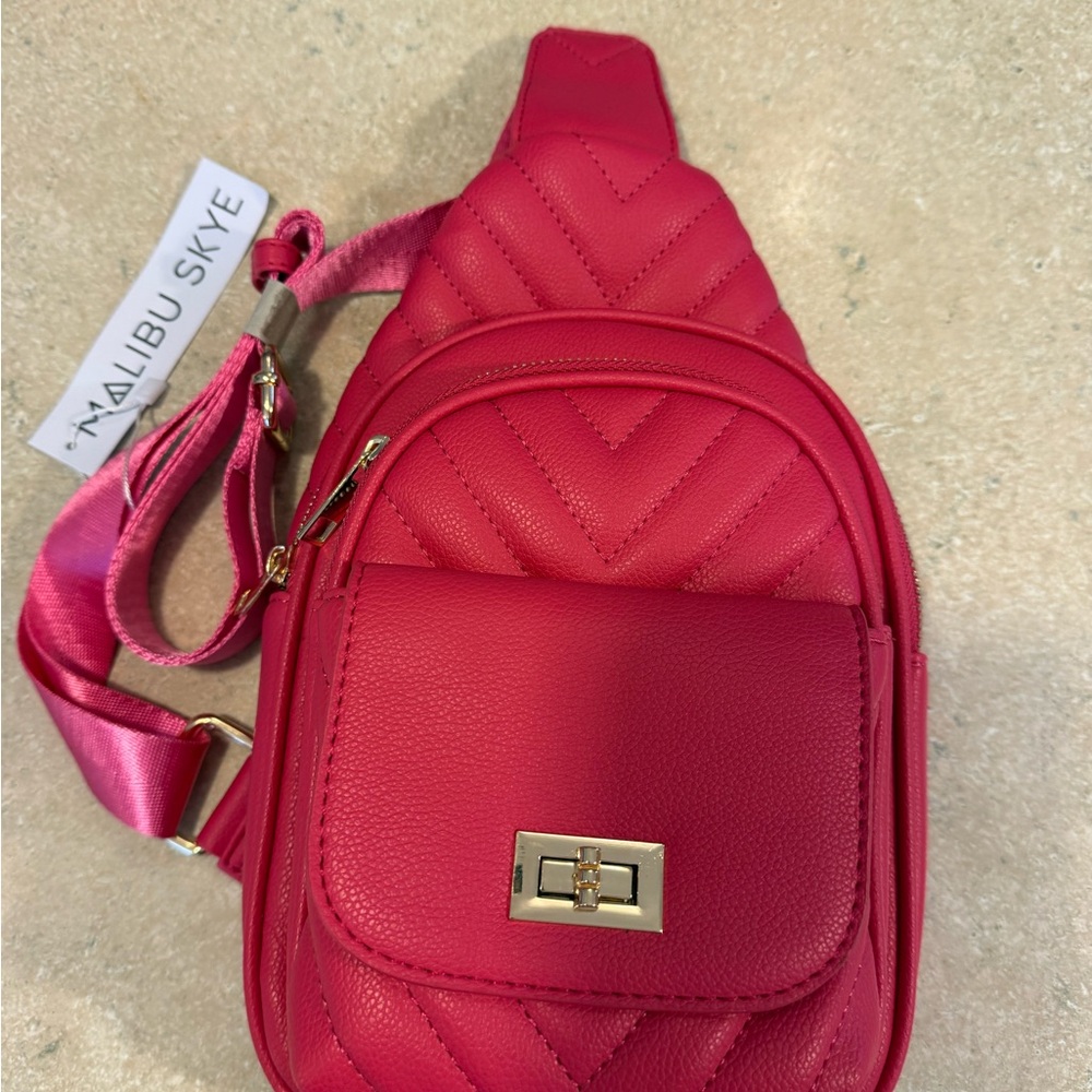 Malibu Skye Red Quilted Backpack